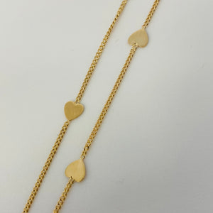 Collier Ras du Cou en Or Jaune 18K motif à coeur