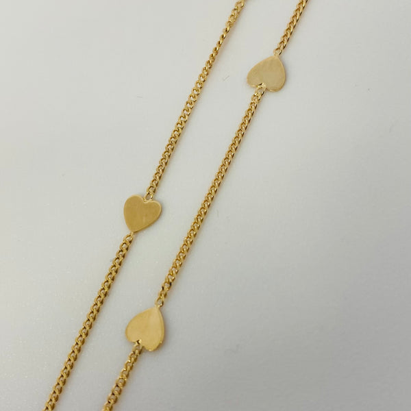 Collier Ras du Cou en Or Jaune 18K motif à coeur