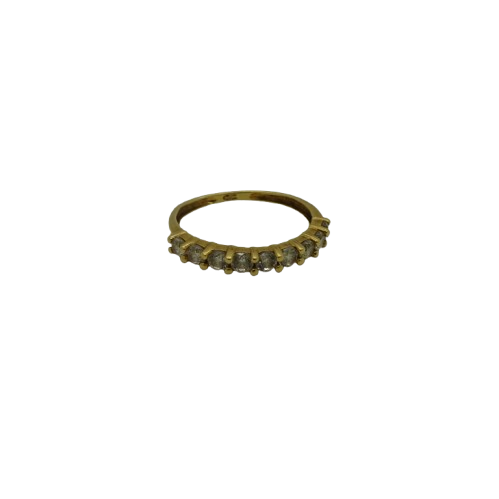 Bague en or jaune 18K avec oxydes de zirconium - T 52