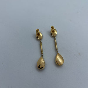 Boucles d’oreilles pendantes en or jaune 18 K avec grenats