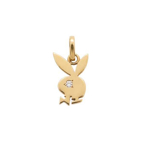 Pendentif Playboy en Or Jaune avec Diamants 18k - 1.13 G