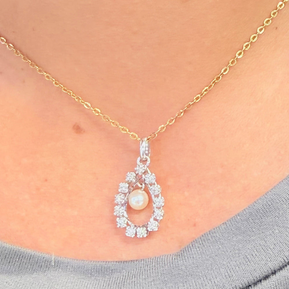 Pendentif Perle et Or Blanc 18K - 2.19G