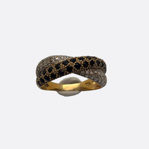 Bague en Or Jaune & Blanc 18K Taille 58 - 4.73 Grs