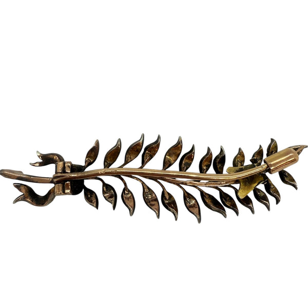 Broche feuille en or jaune 18K 5.88 Grs
