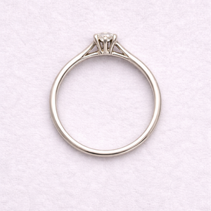 Bague Solitaire en Or Blanc 18K - Taille 49 -  1.31 G