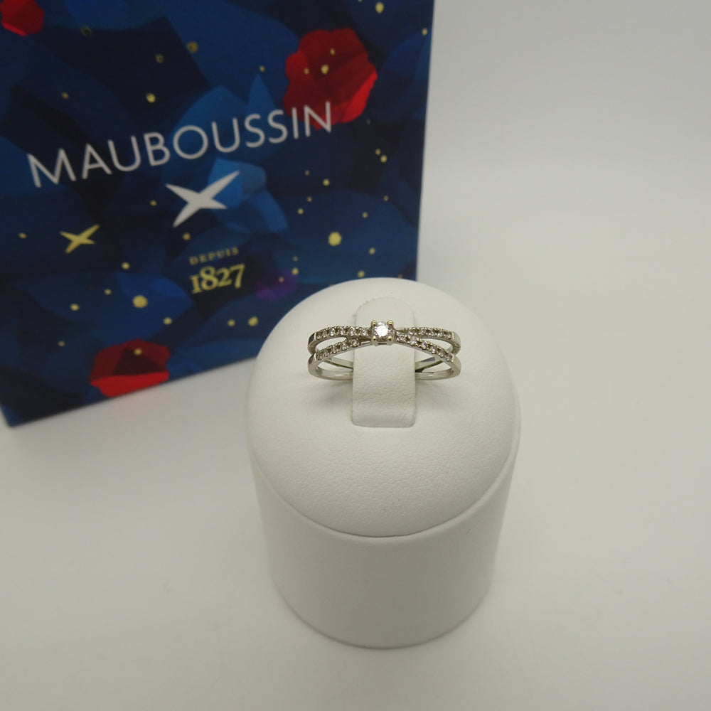 Bague Signée Mauboussin en Or Blanc avec Diamants - T 54