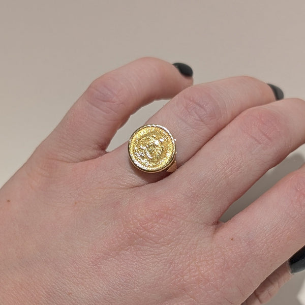 Chevalière en Or Jaune 18K - Taille 50 3.85 Grs