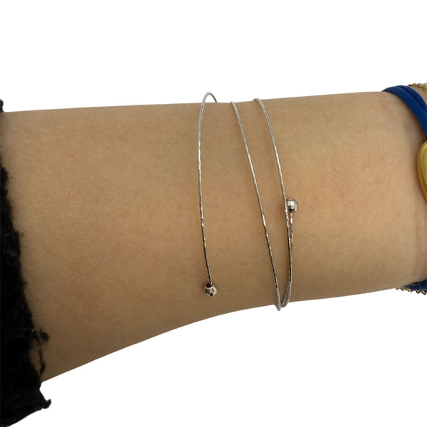 Bracelet Jonc en Or Blanc 18 Carats - 3.01 Grs
