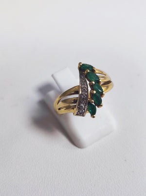 Bague Or Jaune 18K avec Oxyde de Zirconium