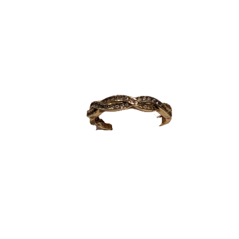 Bague Tressée en Or Jaune 18K - Taille 52