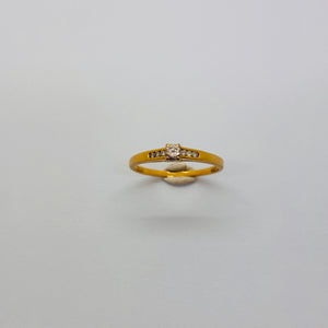 Bague solitaire en or jaune 18K Taille-54