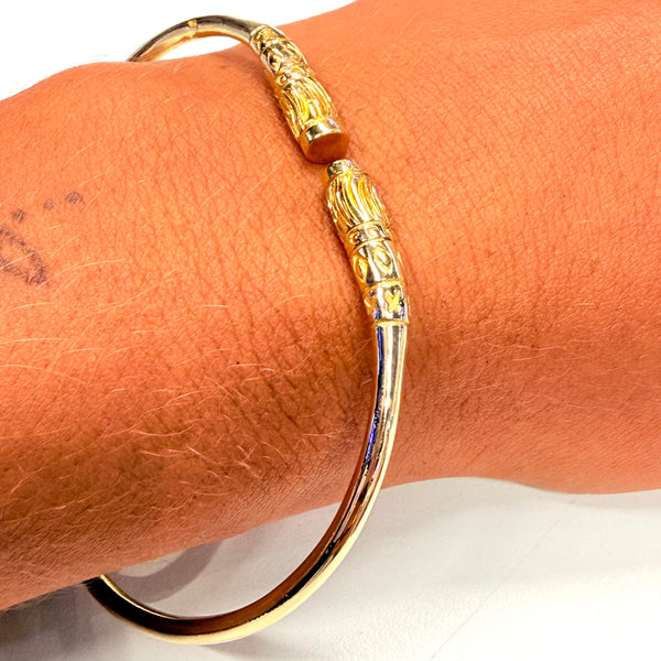 Bracelet jonc malgache en or jaune 18 carats – 6,5 cm