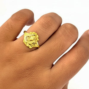 Bague en Or Jaune Chevalière 21K - T54 - 2.46Grs