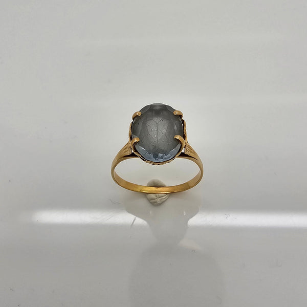 Bague Solitaire en Or Jaune 18 K - Taille 58