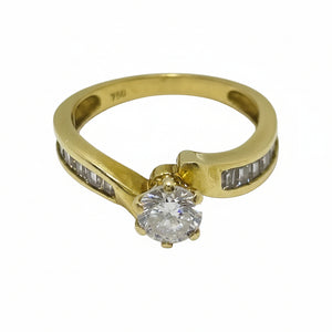 Bagues Solitaire Or Jaune 18 K - Taille 51 - 3.60 G