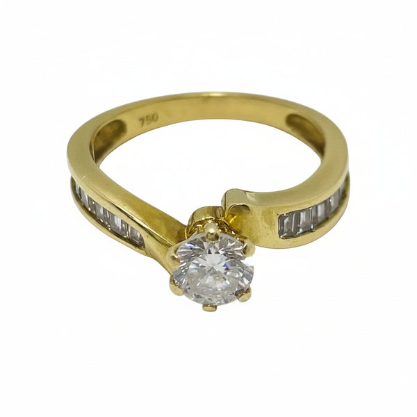 Bagues Solitaire Or Jaune 18 K - Taille 51 - 3.60 G