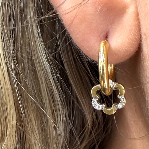 Créoles en Or jaune et blanc 18K - 3.36g