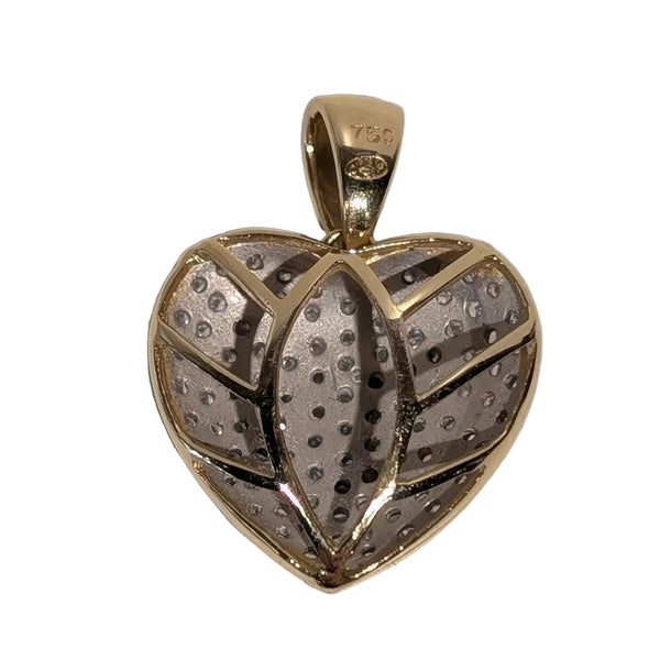 Pendentif Coeur avec Diamant en Or Jaune 18K