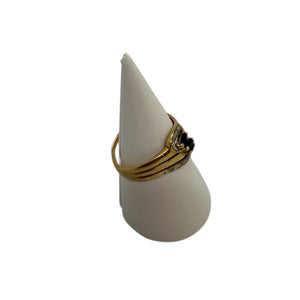 Bague en Or jaune 18 carats sertie de saphirs et diamants – Taille 56 4.02 Grs