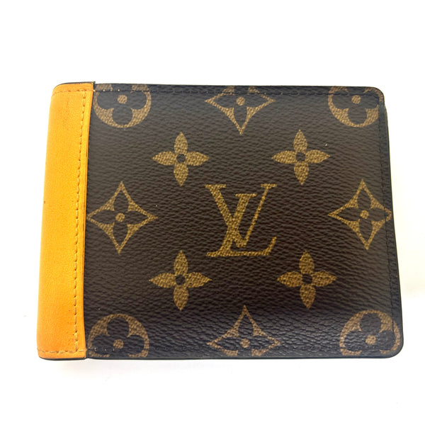 Portefeuille Louis Vuitton en toile Monogram Macassar et Jaune safran
