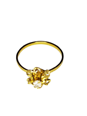 Bagues Chou en Or Jaune 18K avec Oxyde de Zirconium