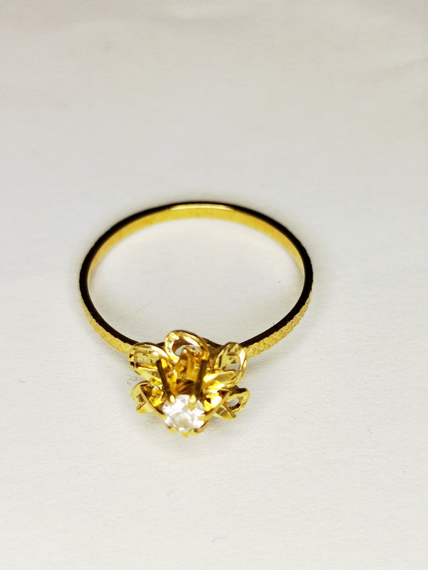 Bagues Chou en Or Jaune 18K avec Oxyde de Zirconium