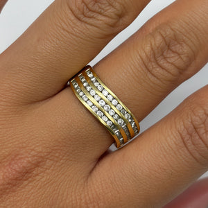 Superbe Bague avec Diamant en Or Jaune 18K