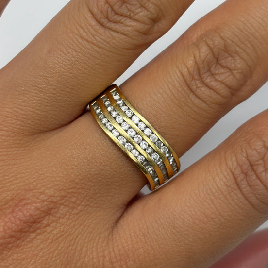 Superbe Bague avec Diamant en Or Jaune 18K