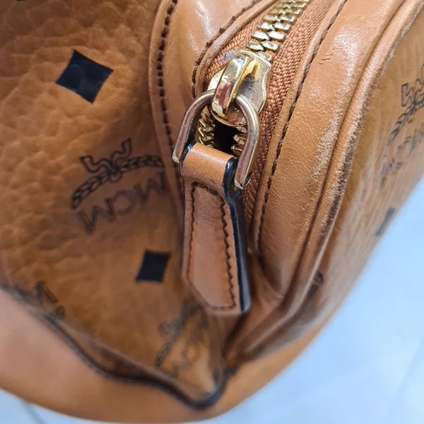 Sac à dos MCM Heritage Drawstring en cuir beige