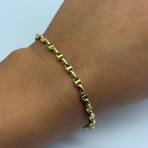 Bracelet Maillon Marine en Or Jaune 18k
