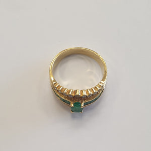Bagues Empierrée en Or Jaune 18K - T 53