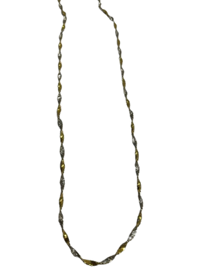 Collier Ras du Cou en Or Jaune et Blanc 18K 4.33 Grs