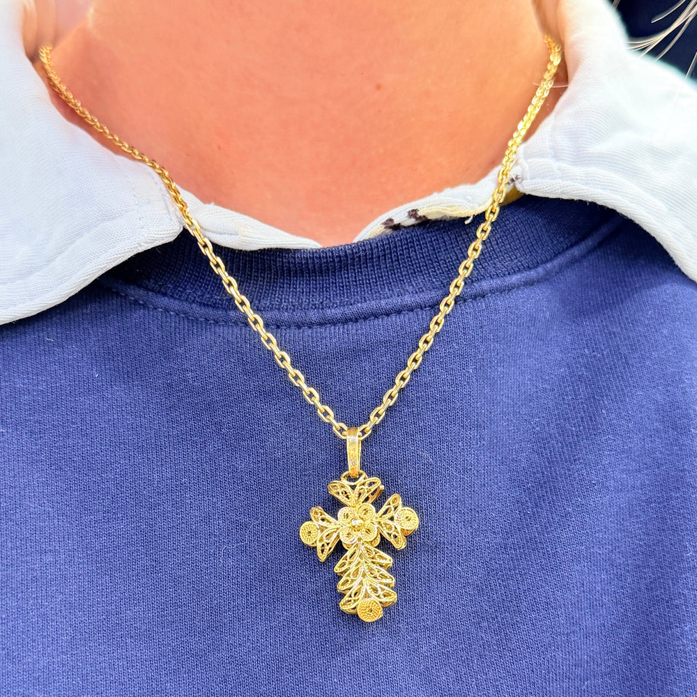 Pendentif Croix en Or jaune 18 K