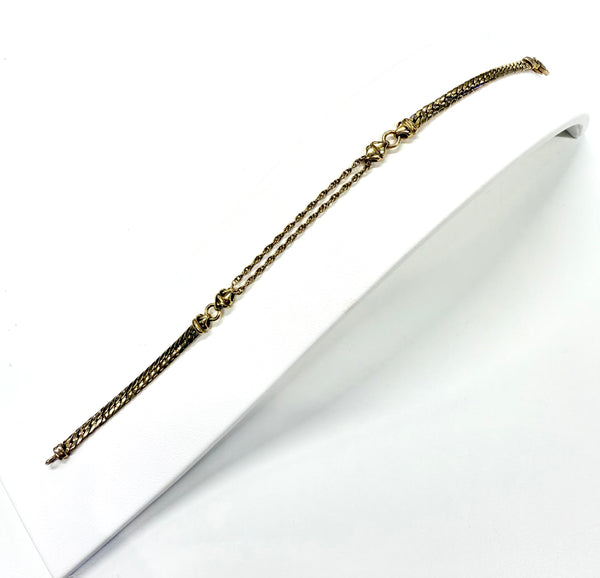 Bracelet en or 18k torsadé et maille anglaise