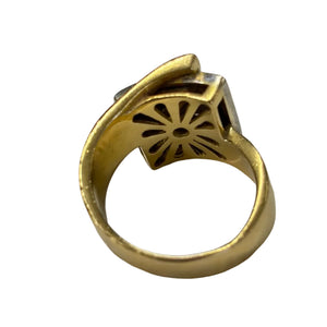 Bague Or jaune et Gris 18K avec Diamants