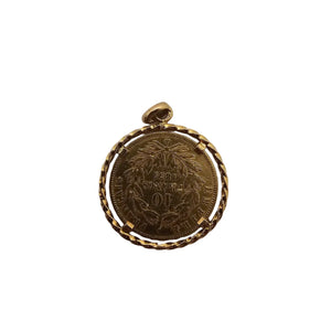 Pendentif Porte Pièce Or Jaune Napoléon III 22 K  - 4.47 Grs