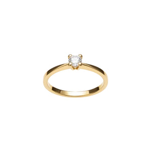 Solitaire en or jaune 18 K - Taille 57 - 2.40 G