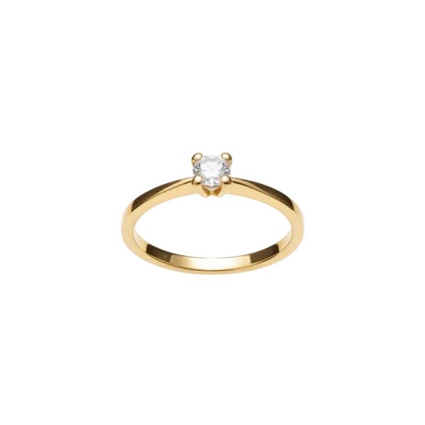 Solitaire en or jaune 18 K - Taille 57 - 2.40 G