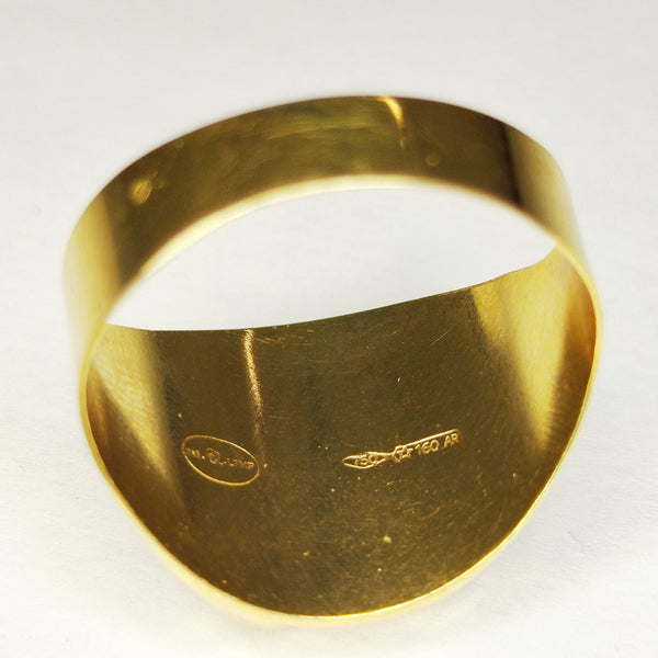Chevalière en Or Jaune 18 Carats Tête d'Aigle - T 64