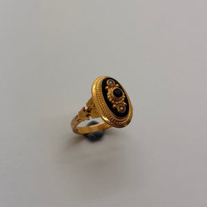 Bague Ancienne Or Jaune 18K Taille-53