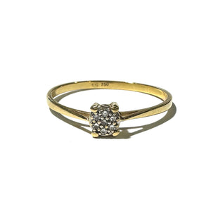 Bague Empierrée en Or Jaune avec Diamants 18K Taille : 54