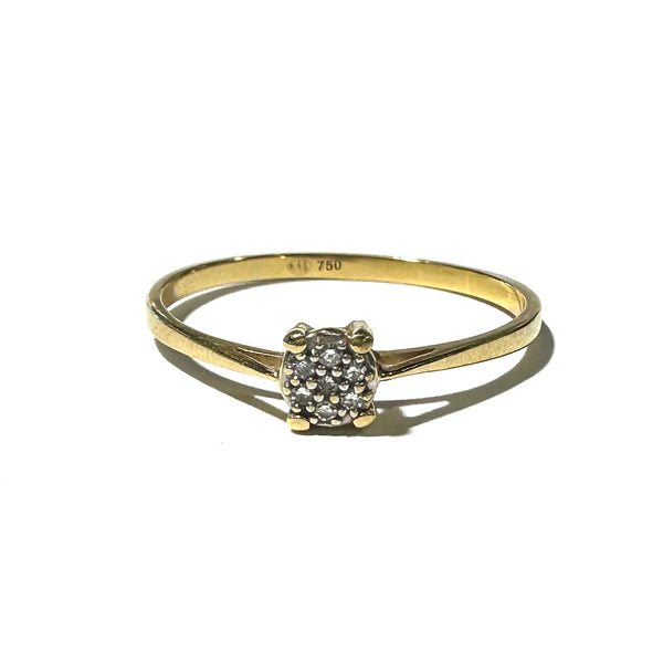 Bague Empierrée en Or Jaune avec Diamants 18K Taille : 54
