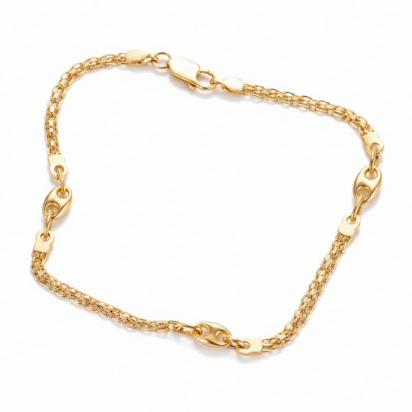 Bracelet maillon en or jaune 18K - 3.5 G