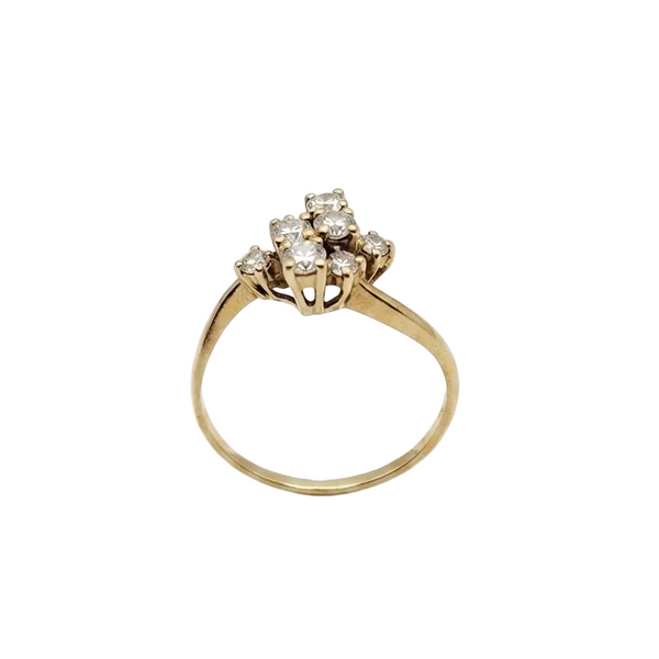 Bague Bouquet en Or Jaune 18K - 2.09 G - T 52 avec Diamants