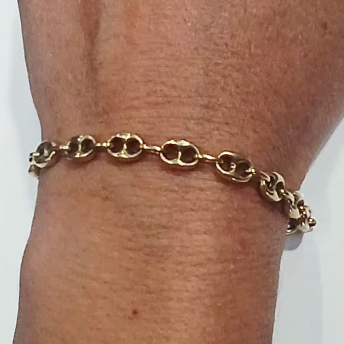 Bracelet Or Jaune Maillon Grains de Café 18 K - 9.91 G