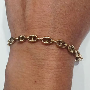 Bracelet Or Jaune Maillon Grains de Café 18 K - 9.91 G