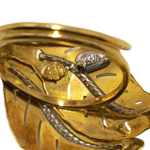 Bague artisanale en or jaune 18 carats avec feu