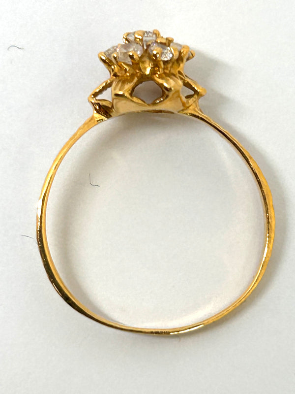 Bague Chou Or Jaune 18 Carats 7 Oxydes