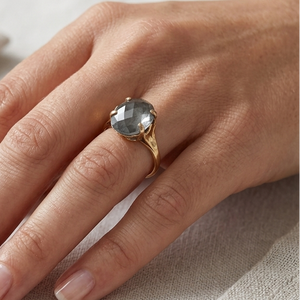 Bague Solitaire en Or Jaune 18 K - Taille 58