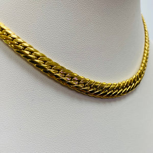 Collier Ras du Cou maille Anglaise Or Jaune 18K